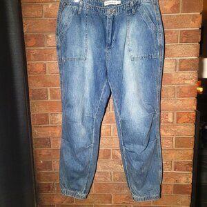 Rebecca Minkoff Women's Denim Jogger Ankle Distressed Wash Jeans - Size L